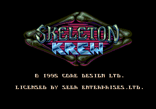Skeleton Krew title screen for Sega Genesis